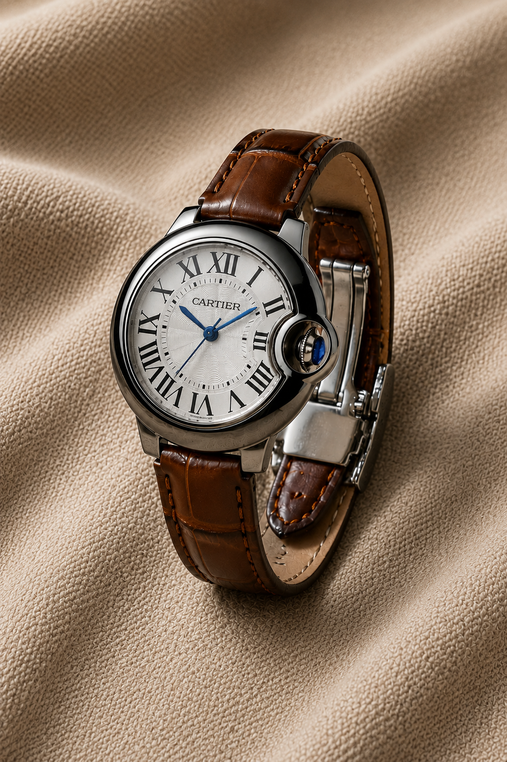 Montre Éternelle sur tissu ivoire