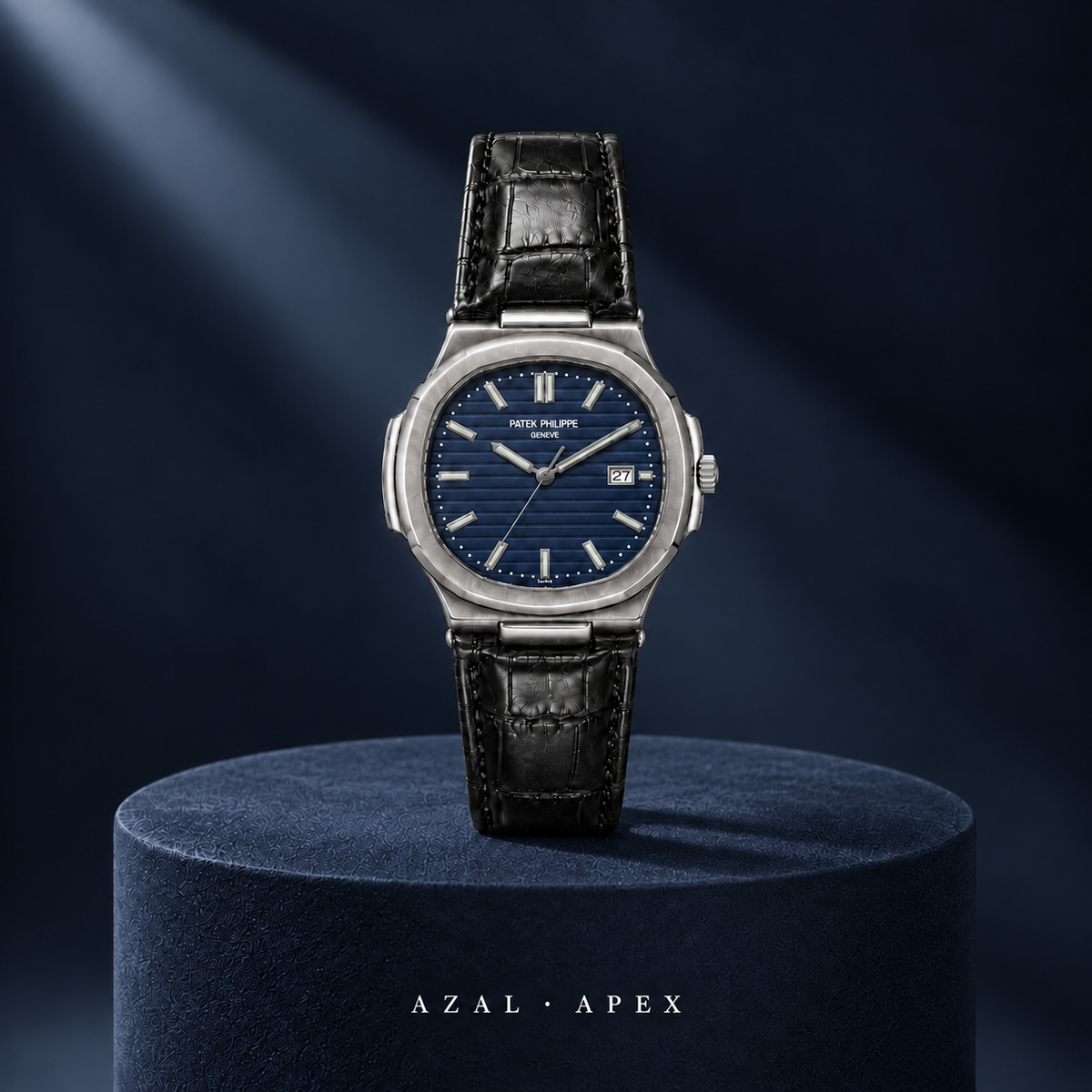 AZAL APEX Noir / Bleu — portrait signature carré
