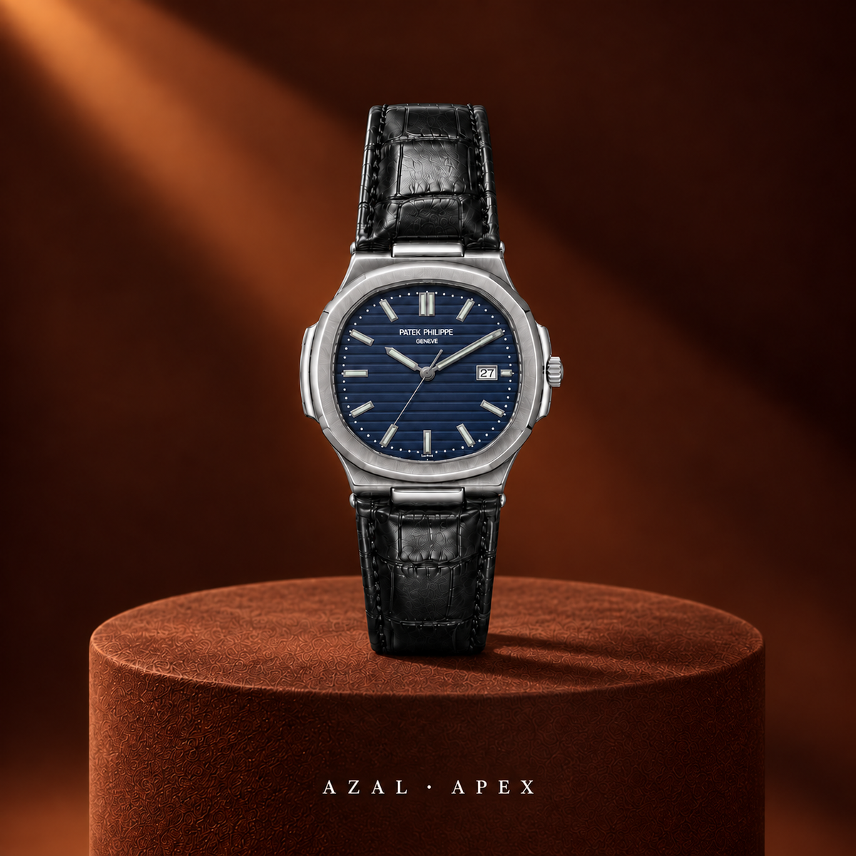 AZAL APEX Noir / Bleu — portrait signature carré