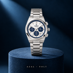 AZAL VOLT Blanc & Bleu — portrait signature carré